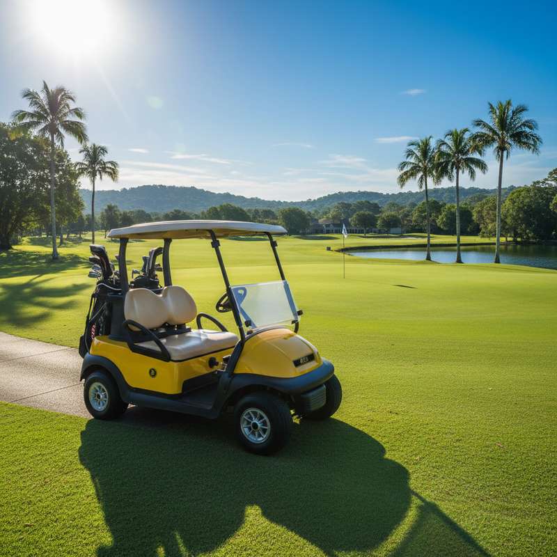 Elektrischer Golf Cart auf dem Golfplatz