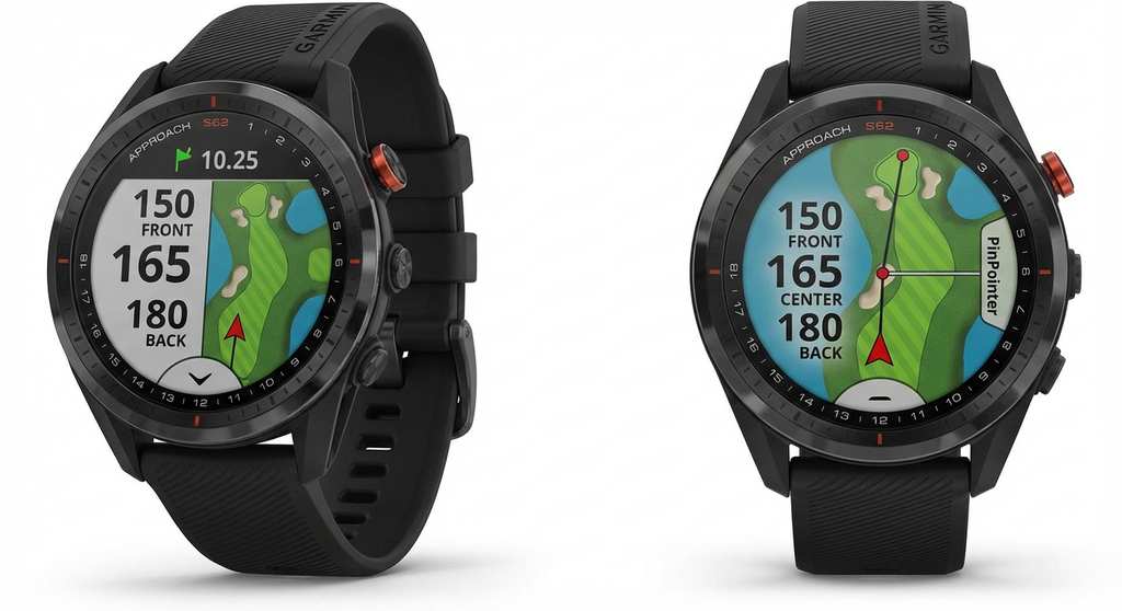 Garmin Approach S62 Golf GPS Uhr Display Distanzen
