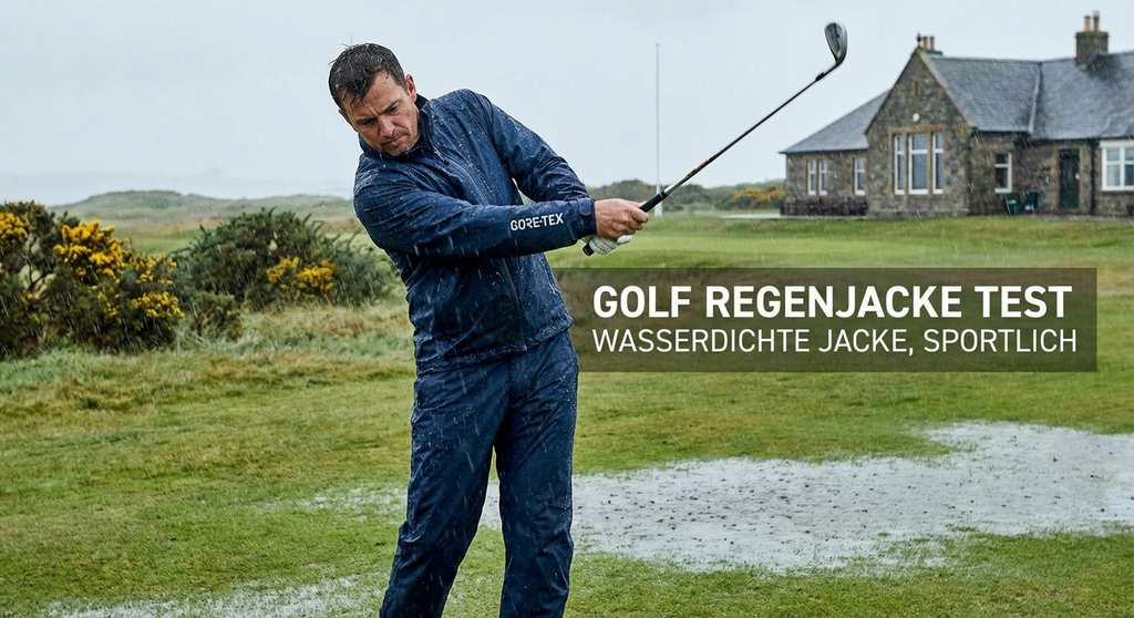 Golf Regenjacke Golfer im Regen auf Golfplatz