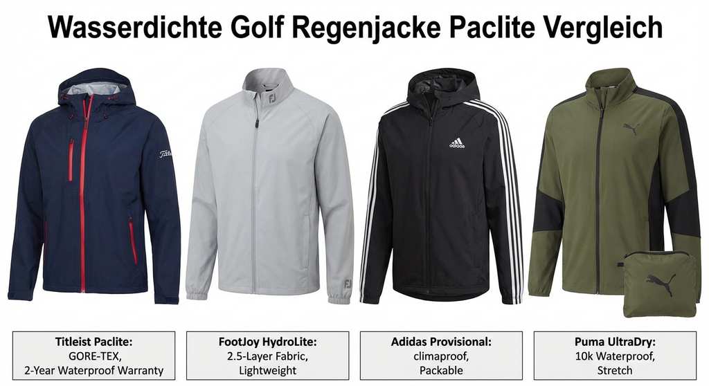 Golf Regenjacken Vergleich verschiedene Modelle Galvin Footjoy Callaway