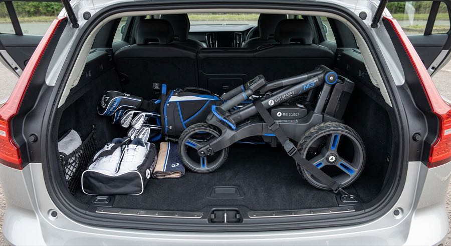 JuCad Premium Golftrolley zusammengeklappt für Transport im Auto